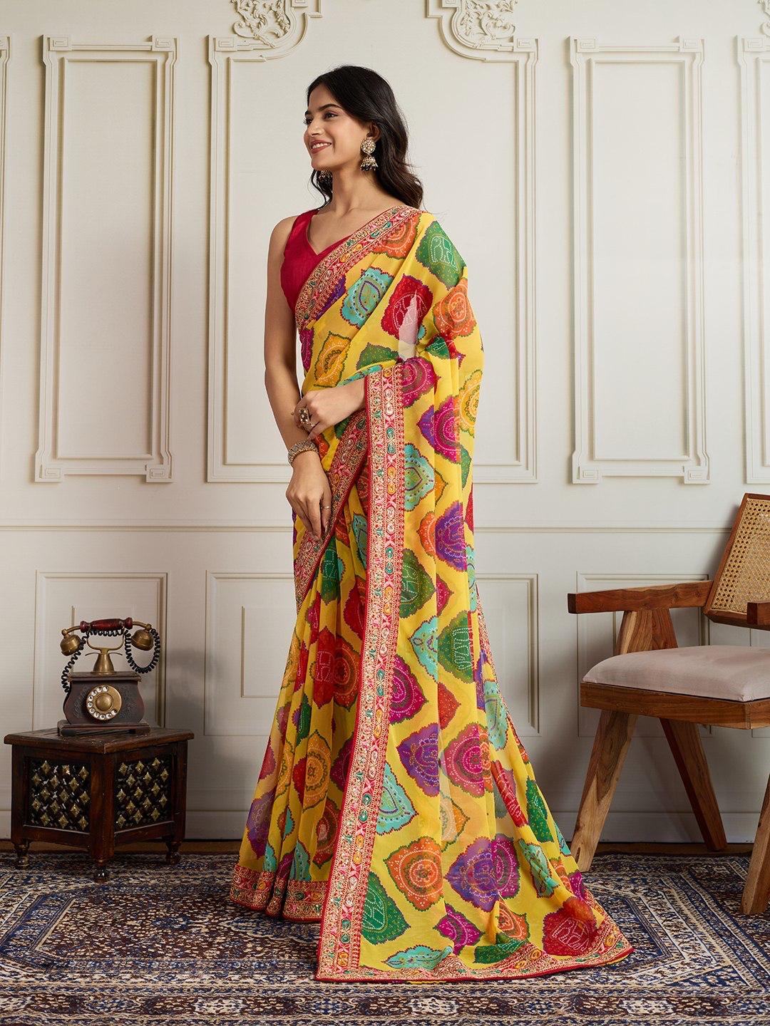 Savan Bandhej Saree