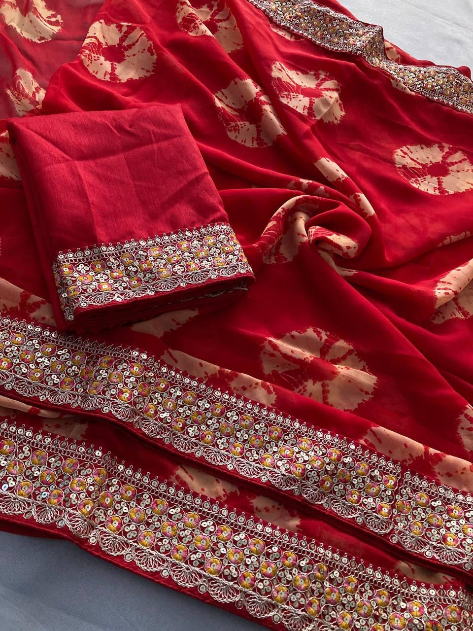 Savan Bandhej Saree