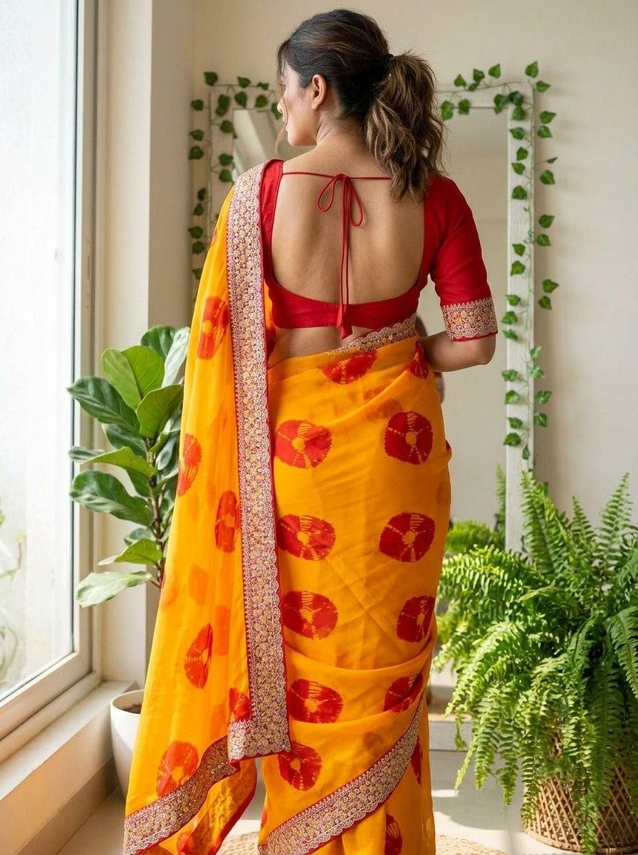 Savan Bandhej Saree