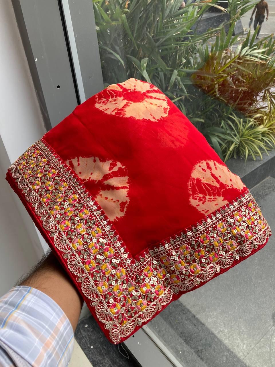 Savan Bandhej Saree