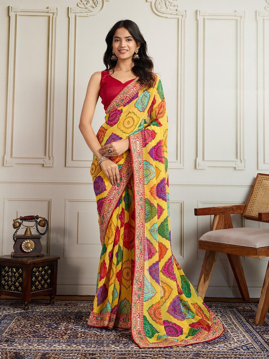 Savan Bandhej Saree