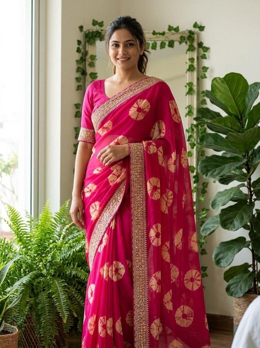Savan Bandhej Saree
