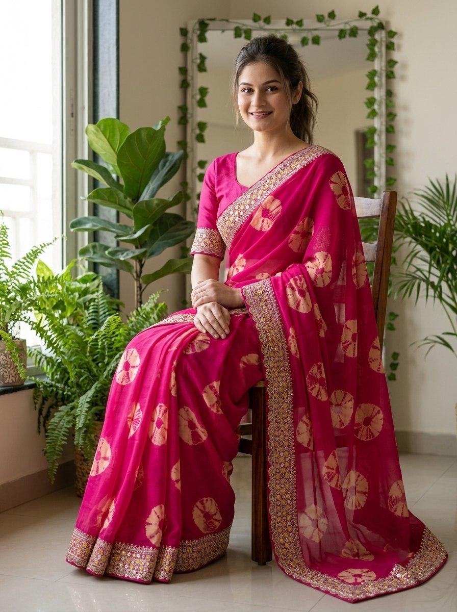 Savan Bandhej Saree