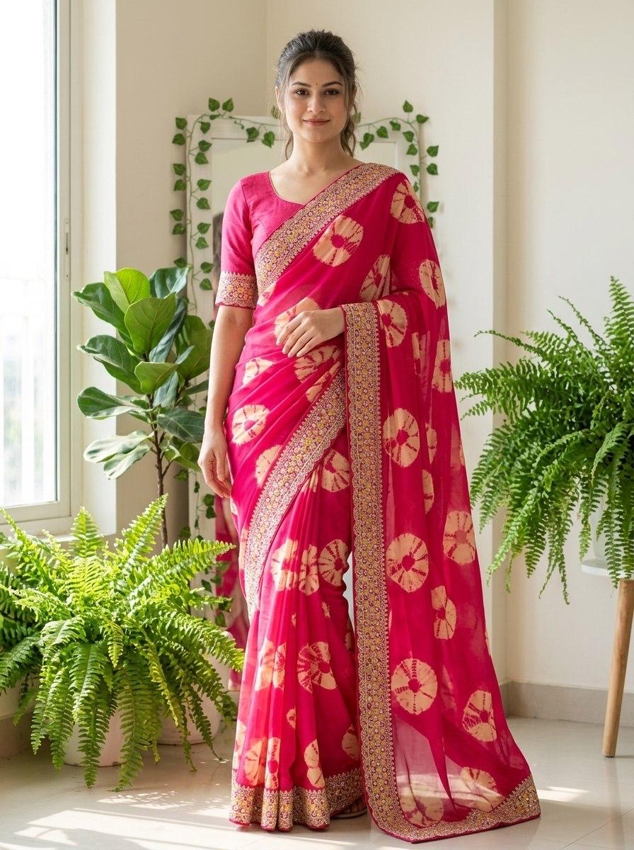 Savan Bandhej Saree
