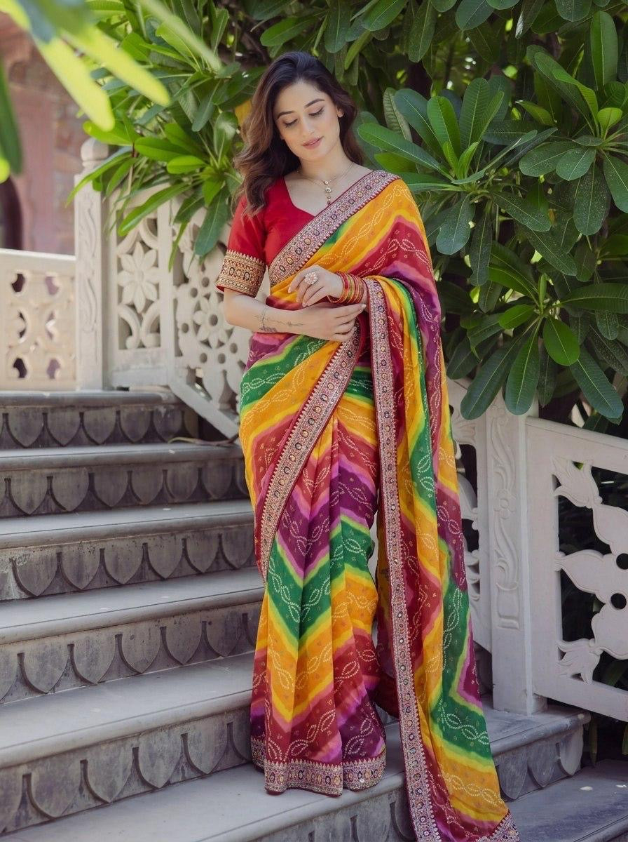 Savan Bandhej Saree