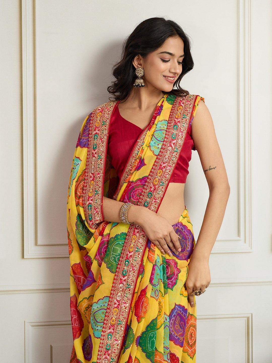 Savan Bandhej Saree