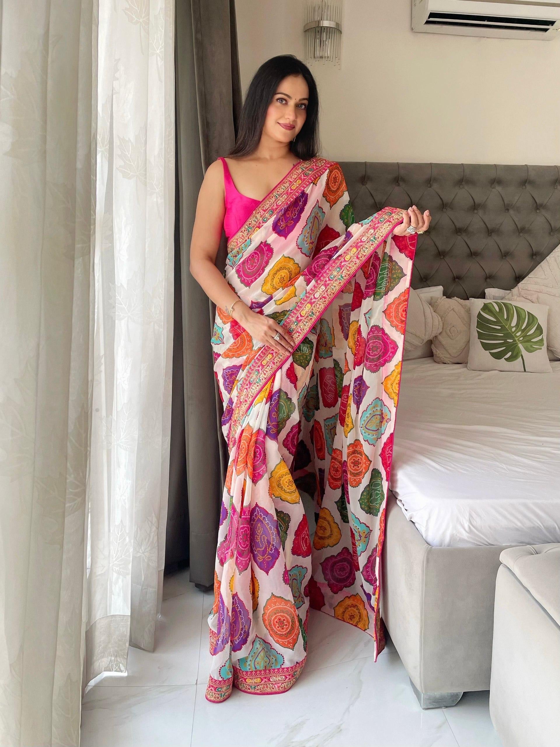 Savan Bandhej Saree