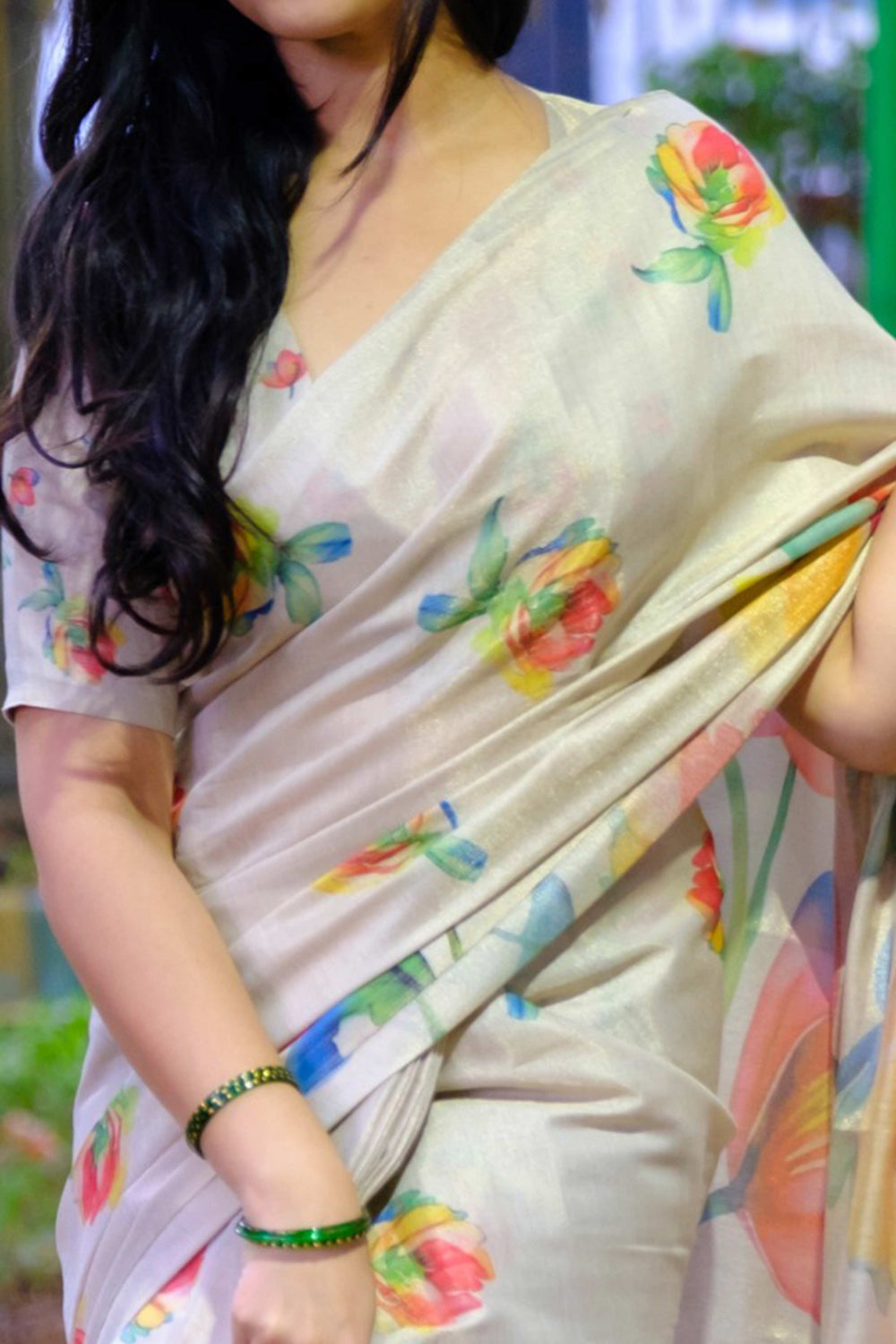 Linen Tissue Silk Saree
