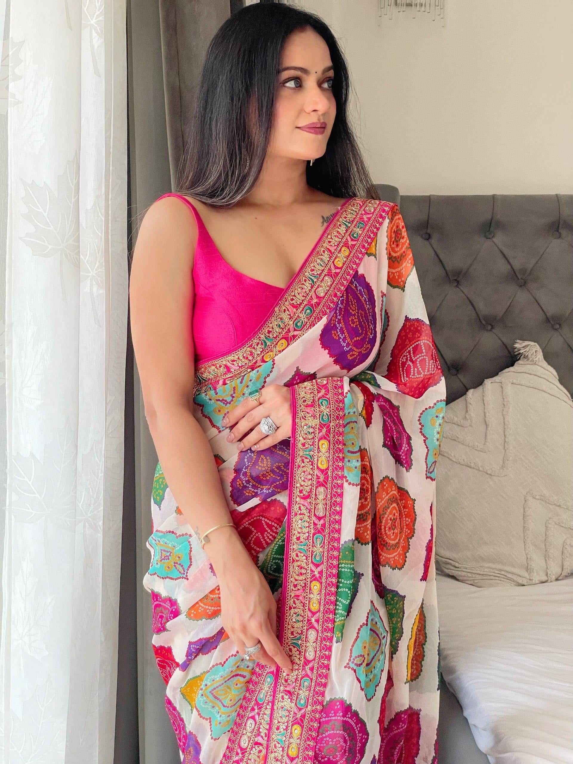 Savan Bandhej Saree