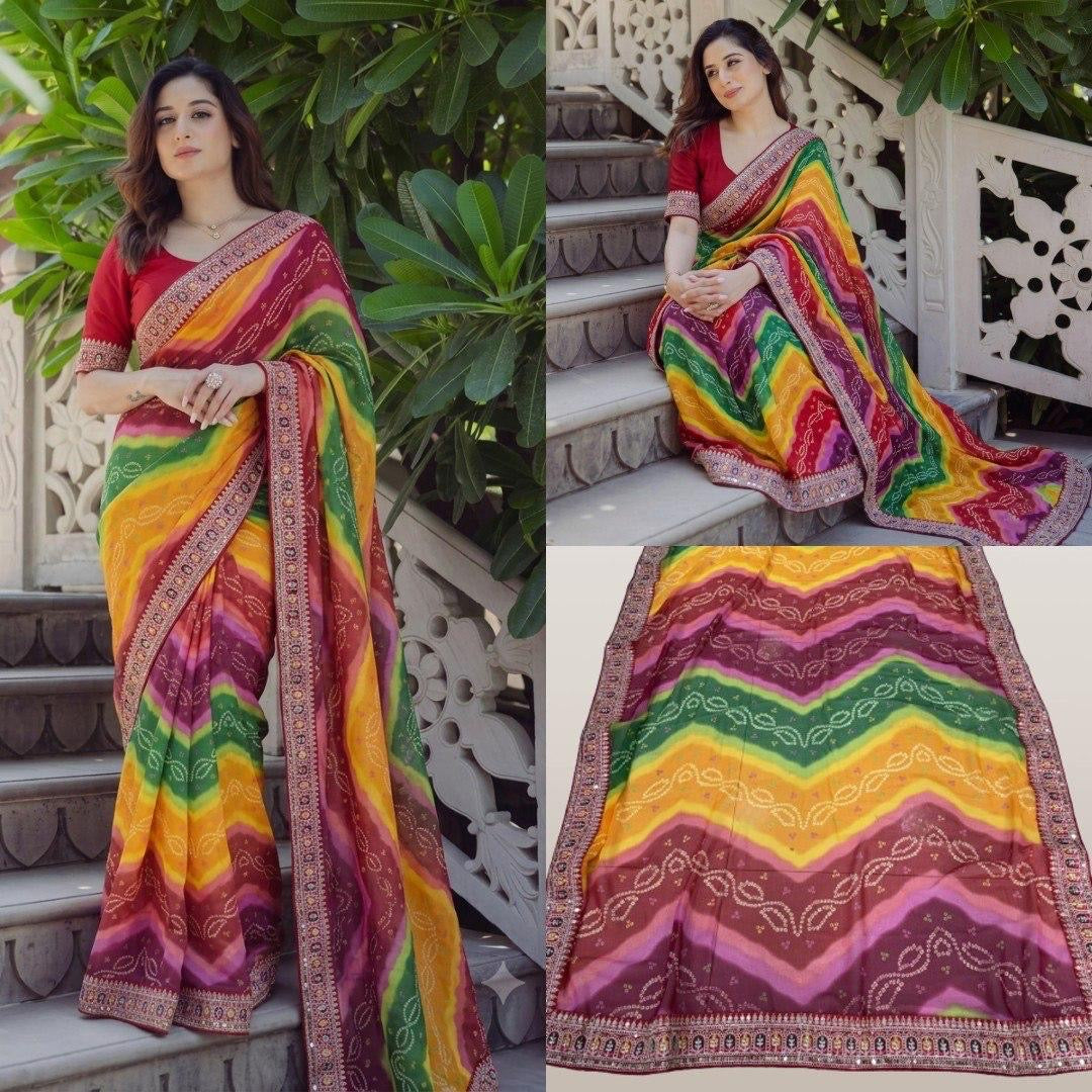 Savan Bandhej Saree