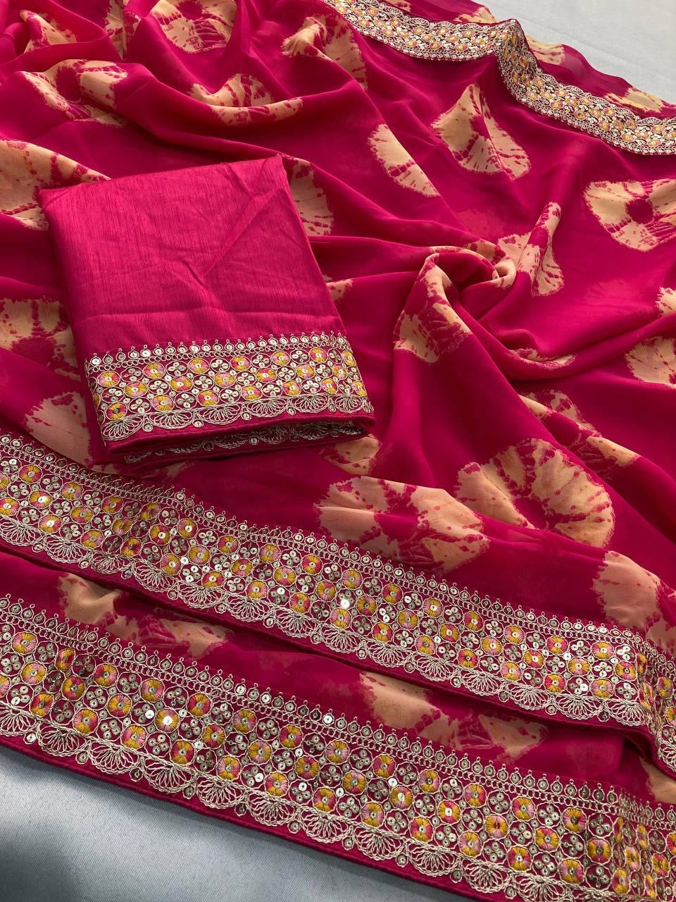 Savan Bandhej Saree