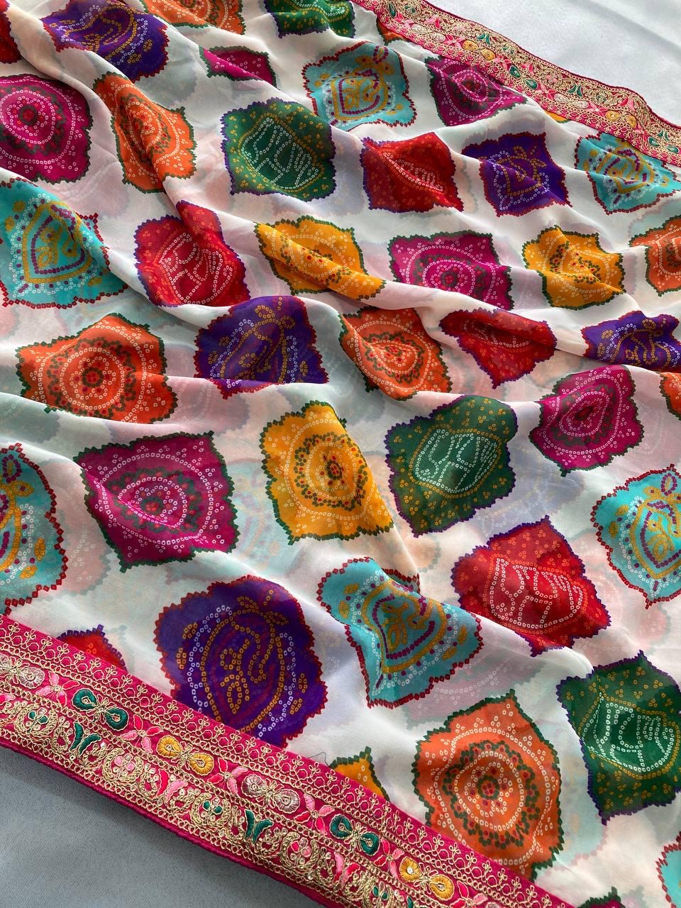 Savan Bandhej Saree