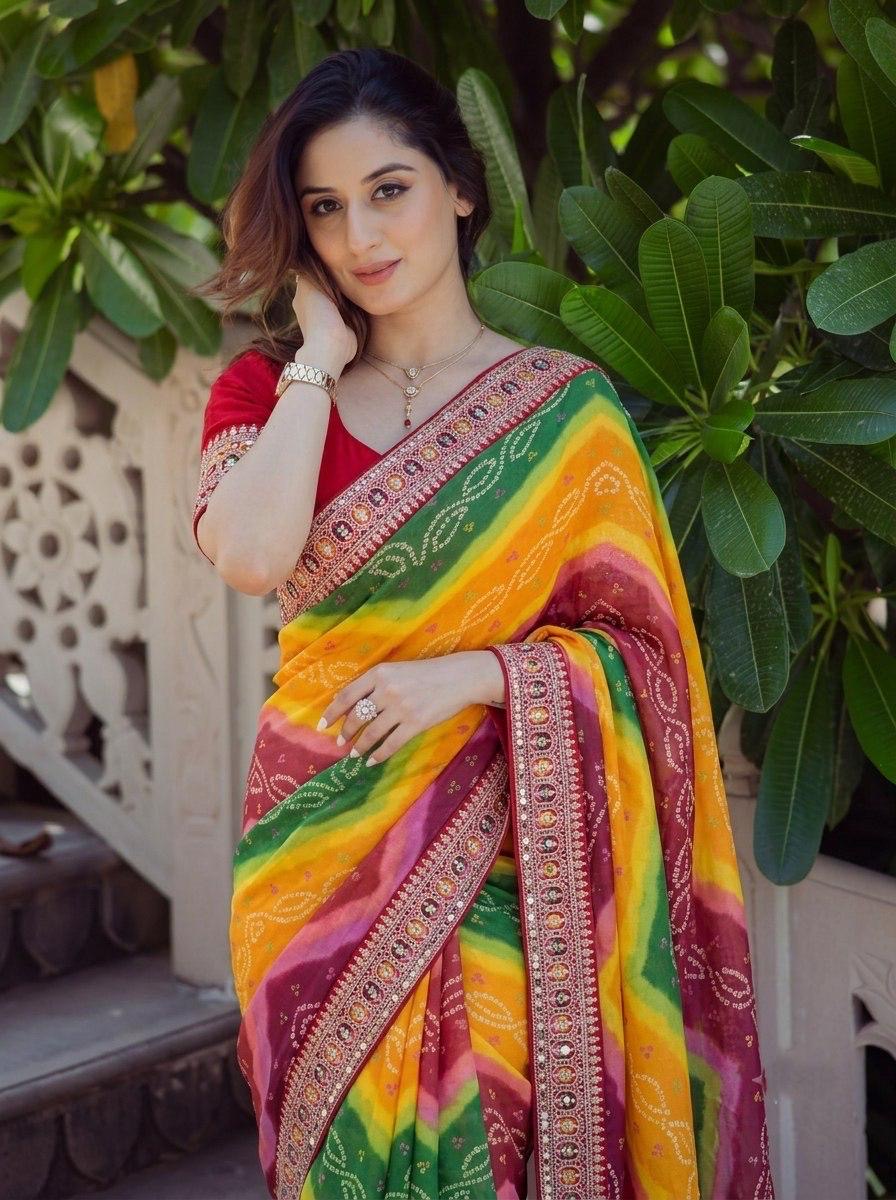 Savan Bandhej Saree
