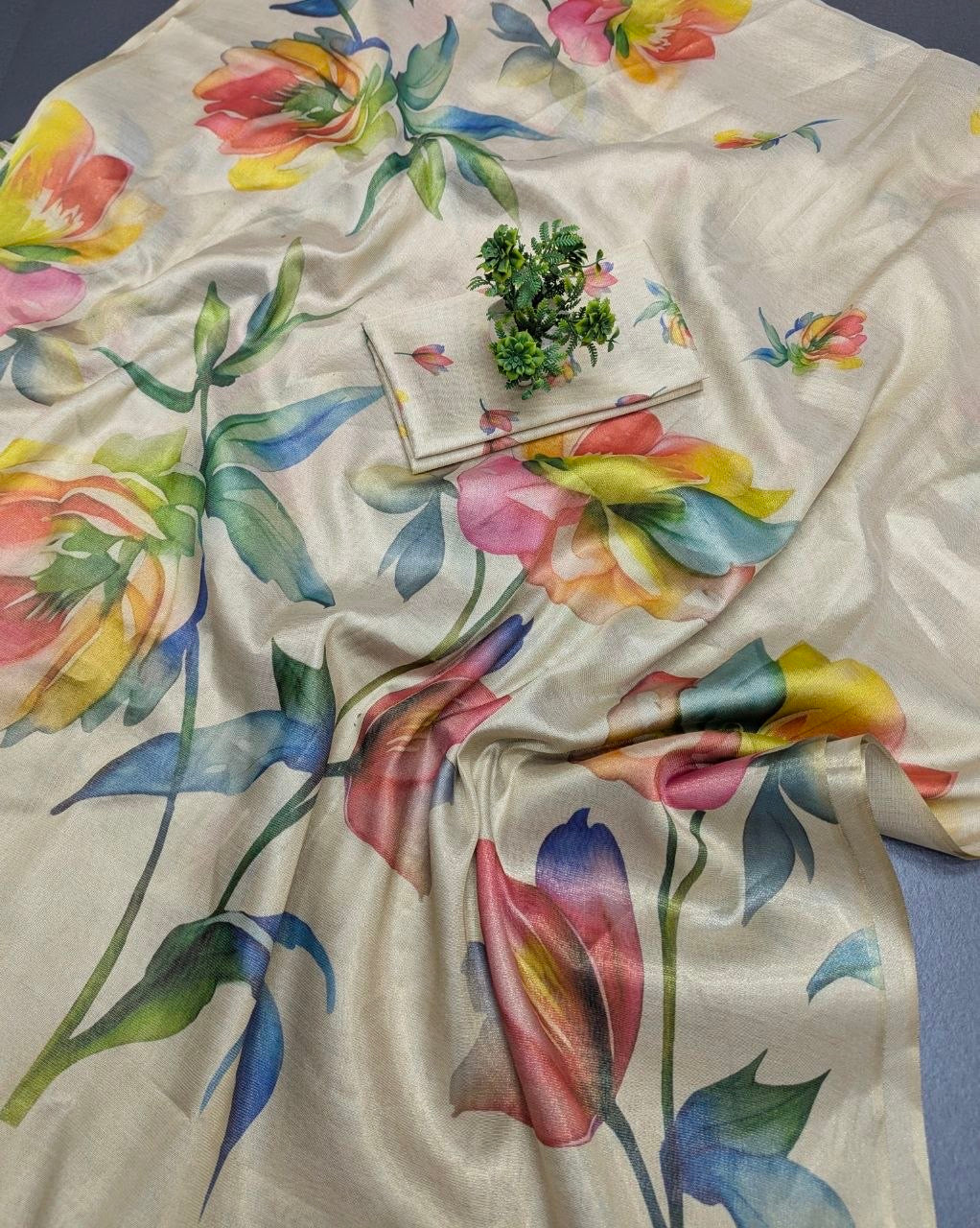 Linen Tissue Silk Saree