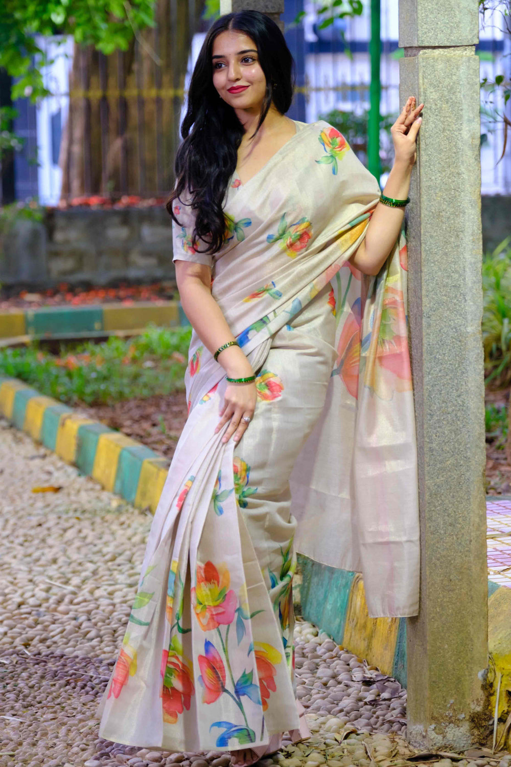Linen Tissue Silk Saree