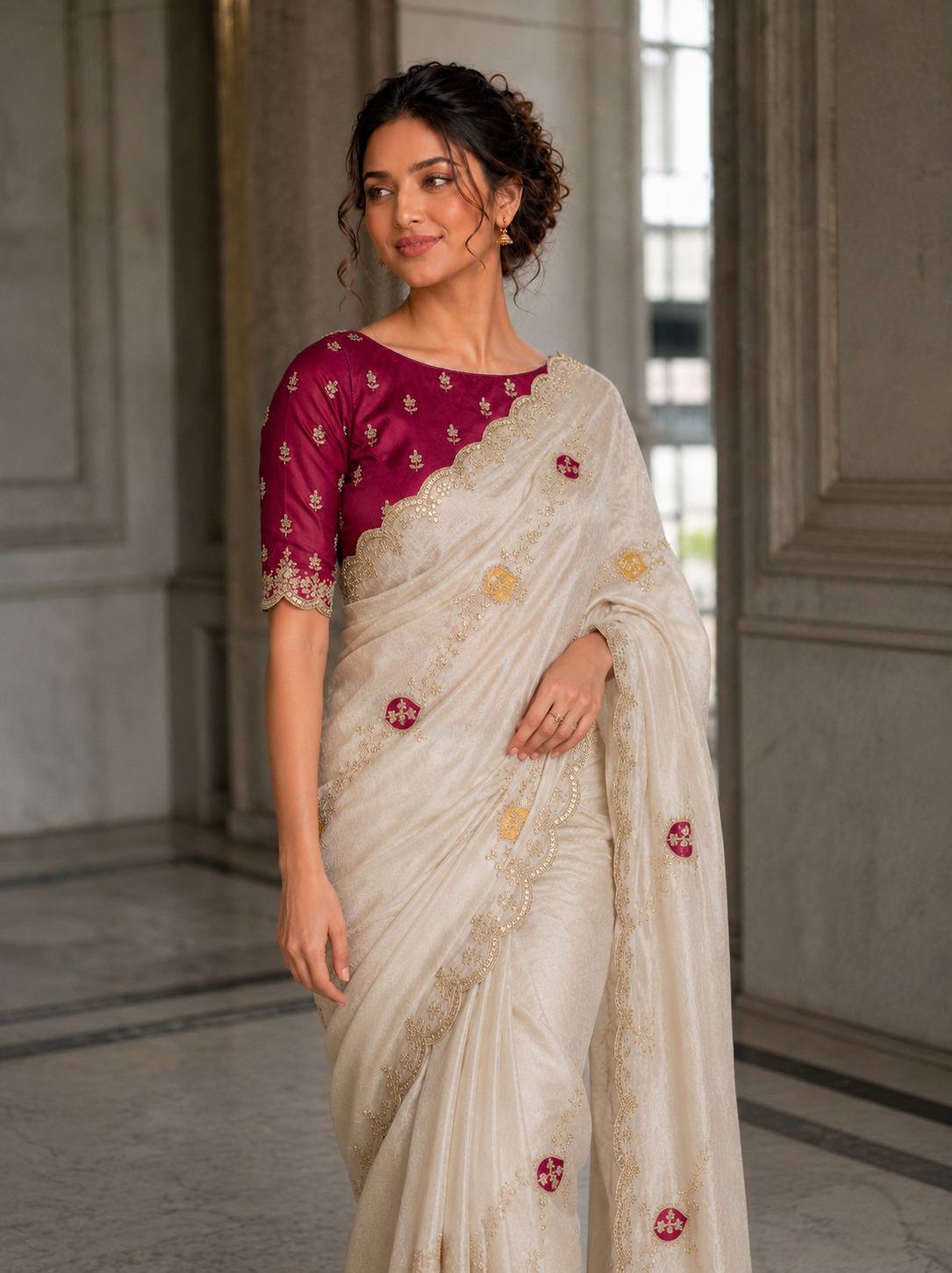 Party Wear Soft Satin silk Saree
