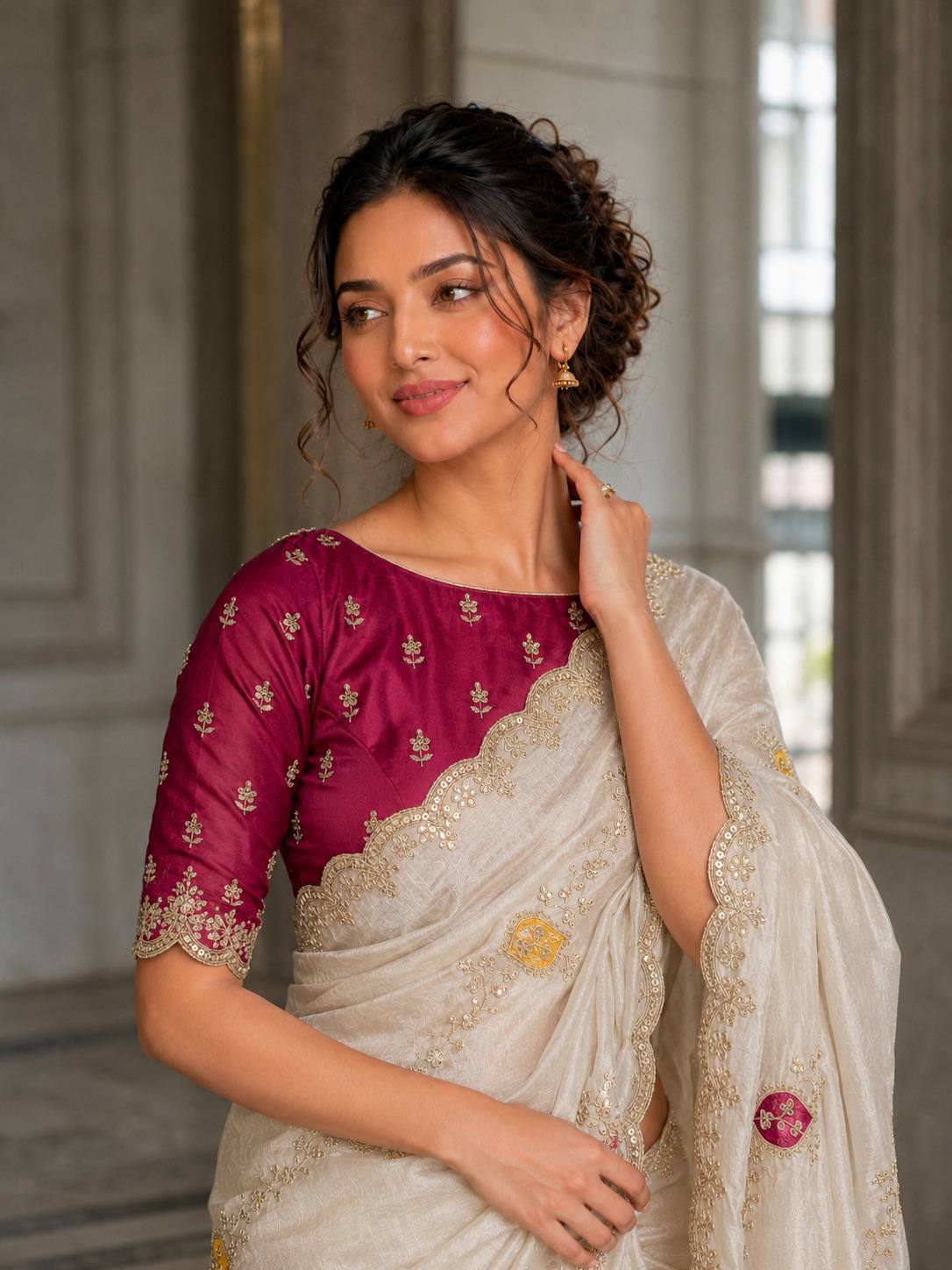 Party Wear Soft Satin silk Saree