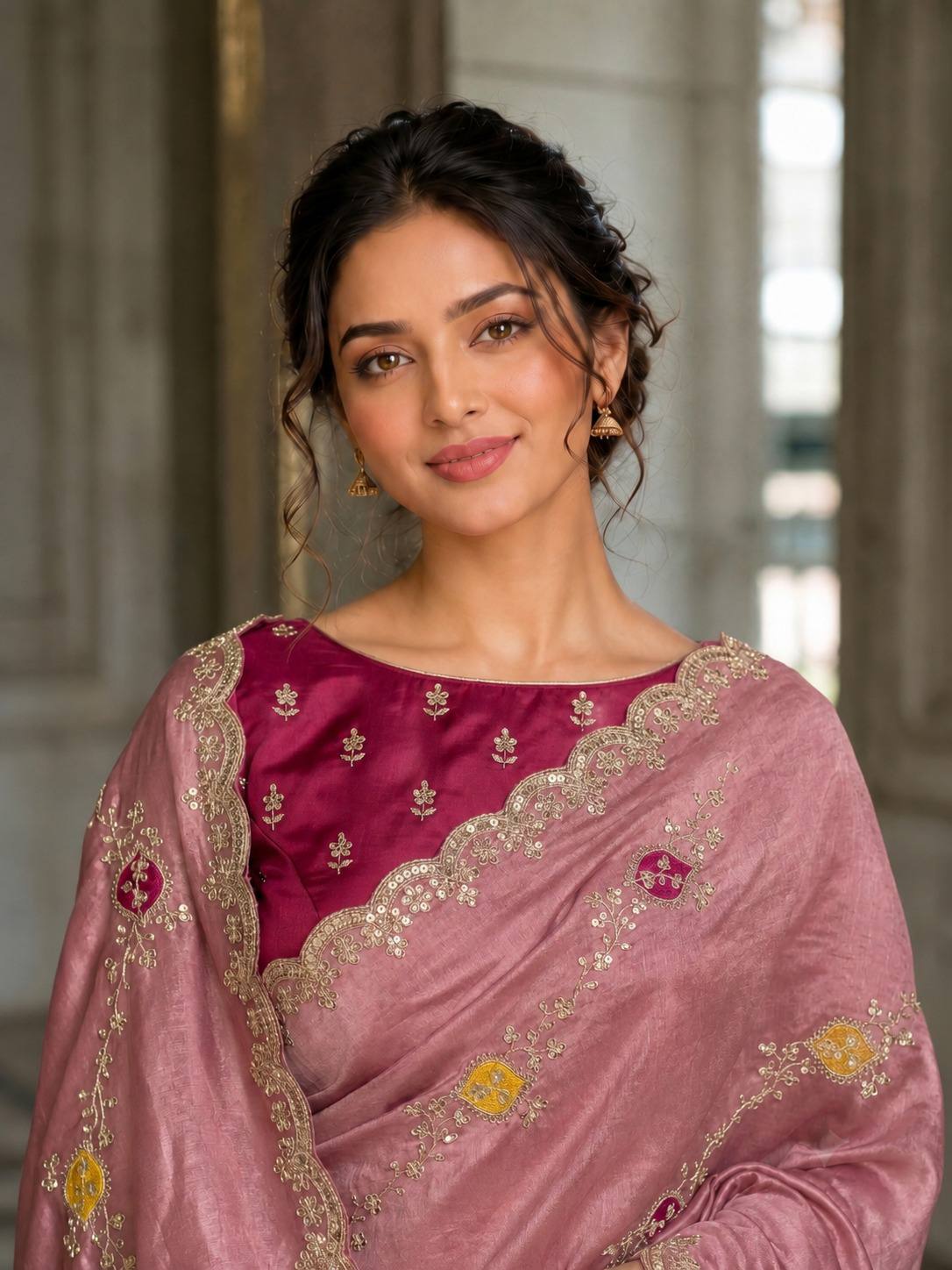 Party Wear Soft Satin silk Saree