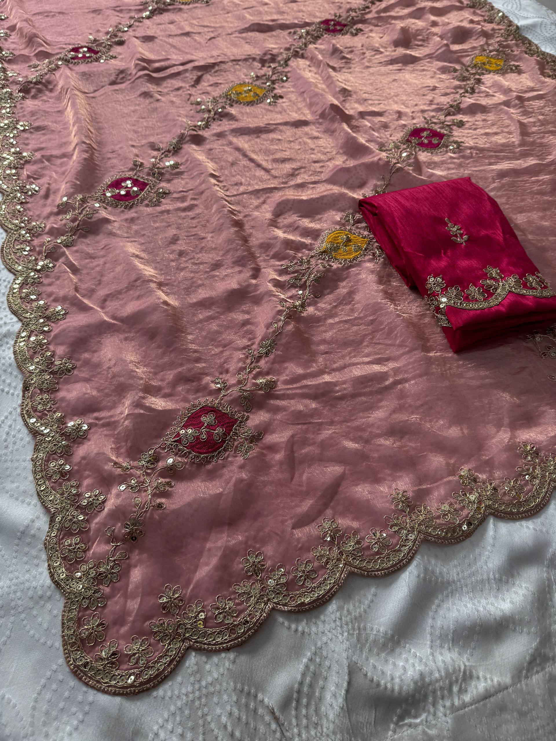 Party Wear Soft Satin silk Saree