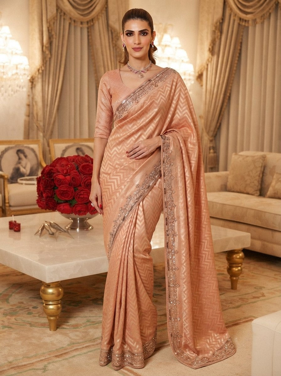 Pure Kanjivaram Silk Beads Work Saree