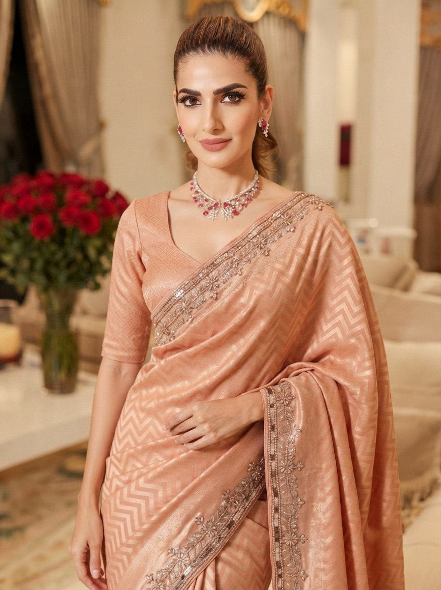 Pure Kanjivaram Silk Beads Work Saree