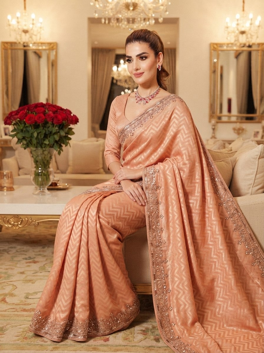 Pure Kanjivaram Silk Beads Work Saree