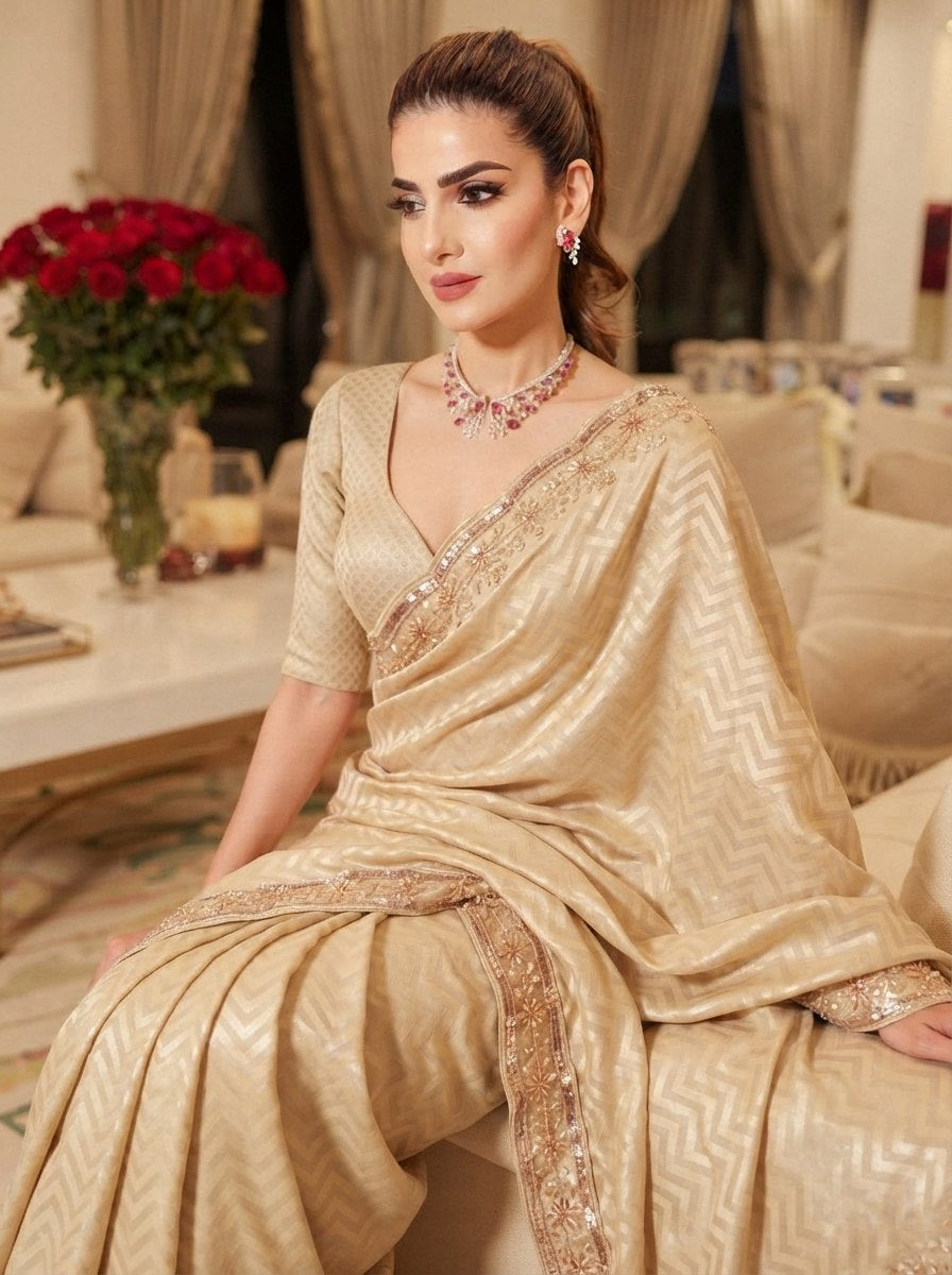 Pure Kanjivaram Silk Beads Work Saree