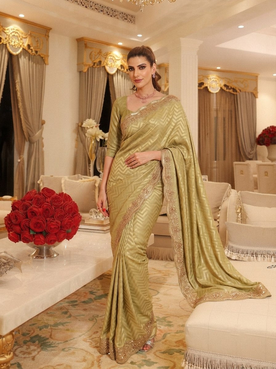 Pure Kanjivaram Silk Beads Work Saree