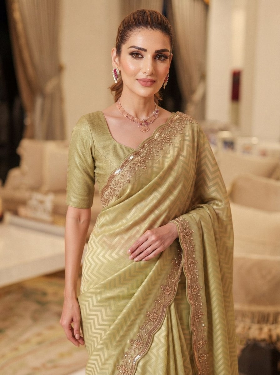 Pure Kanjivaram Silk Beads Work Saree