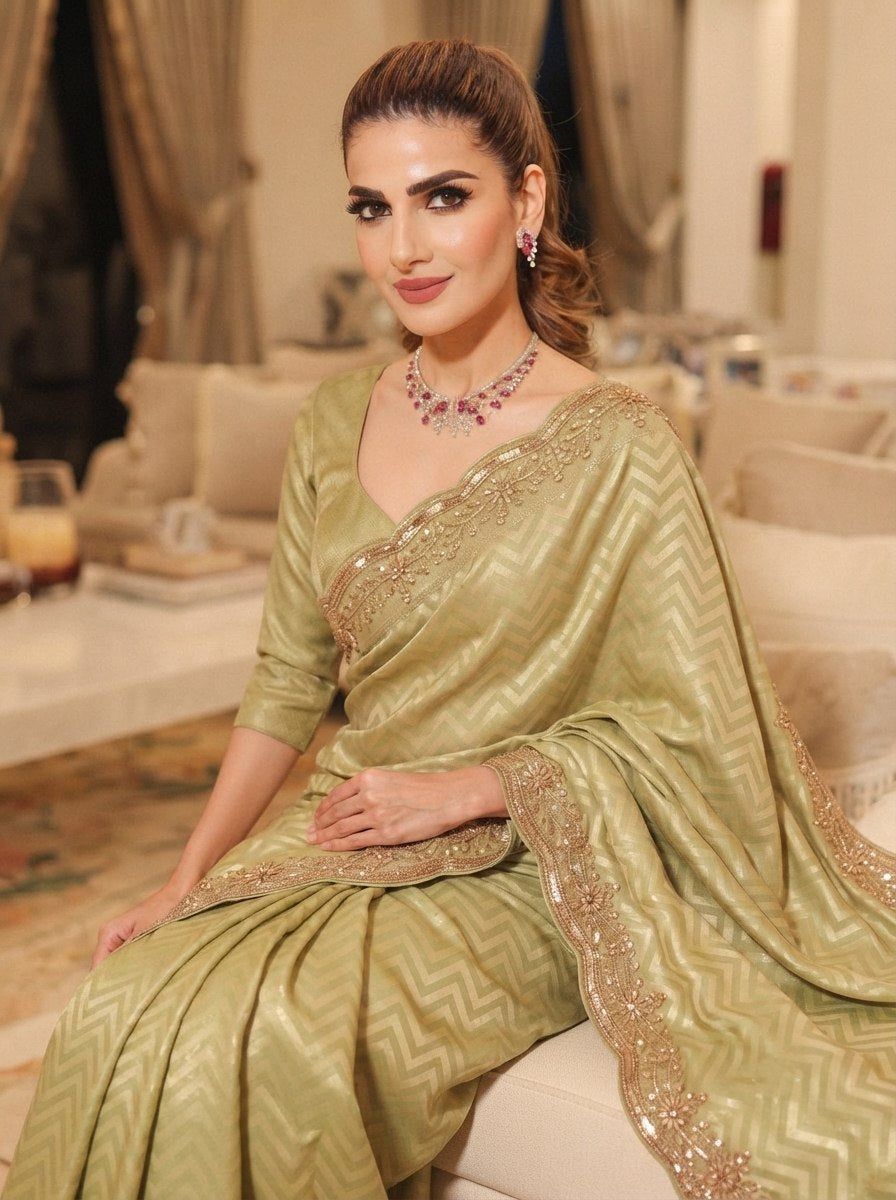 Pure Kanjivaram Silk Beads Work Saree