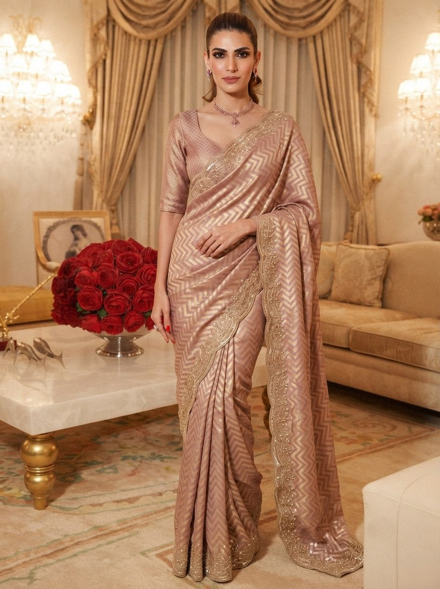 Pure Kanjivaram Silk Beads Work Saree
