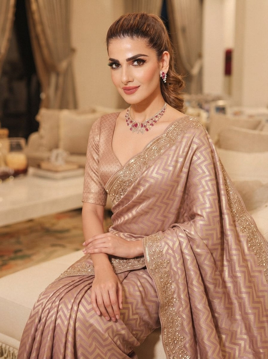Pure Kanjivaram Silk Beads Work Saree