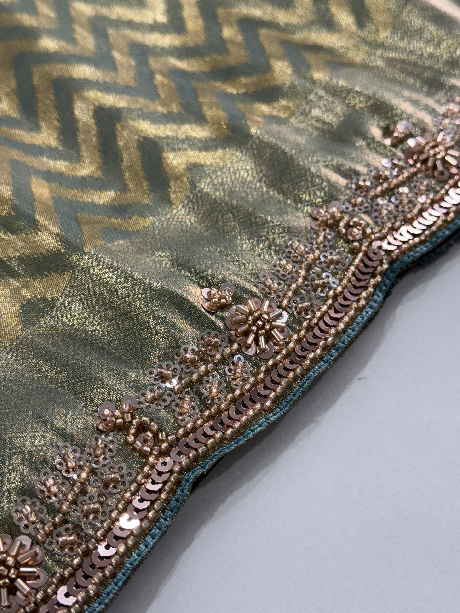 Pure Kanjivaram Silk Beads Work Saree