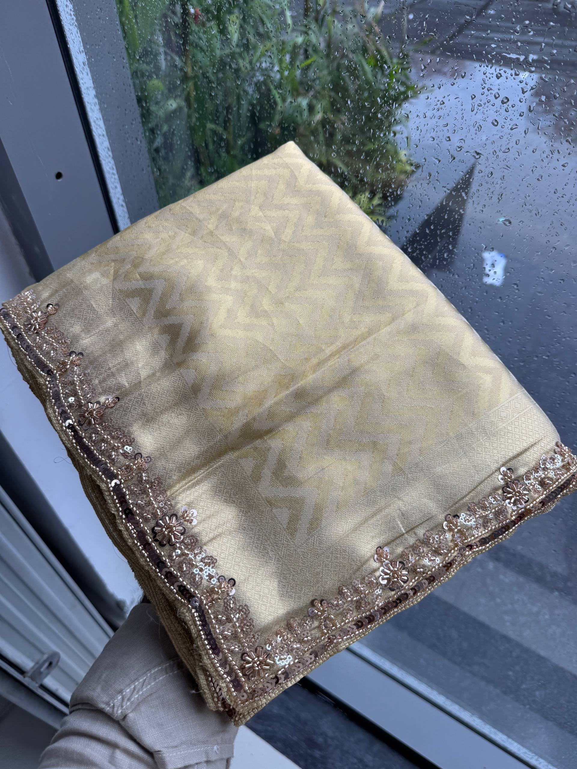 Pure Kanjivaram Silk Beads Work Saree