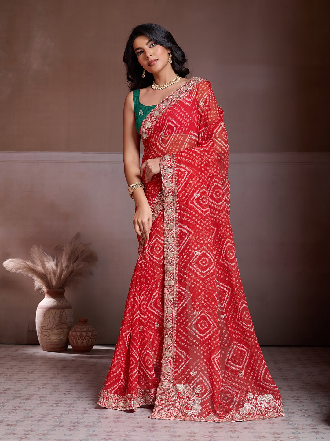 Bandhej Print Soft Georgette Saree