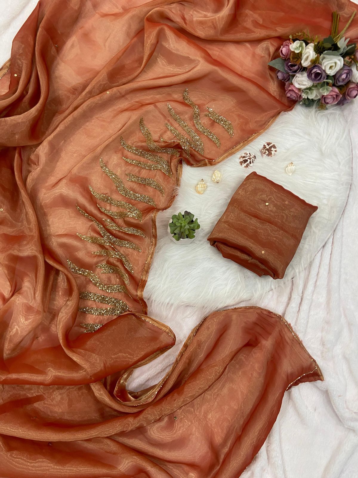Pure Satin Jimmy Choo Saree