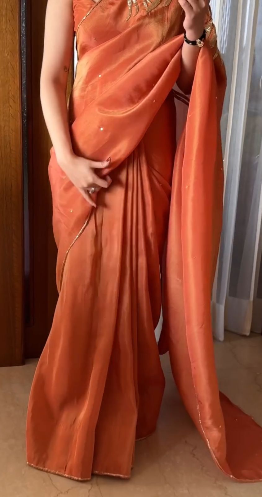 Pure Satin Jimmy Choo Saree
