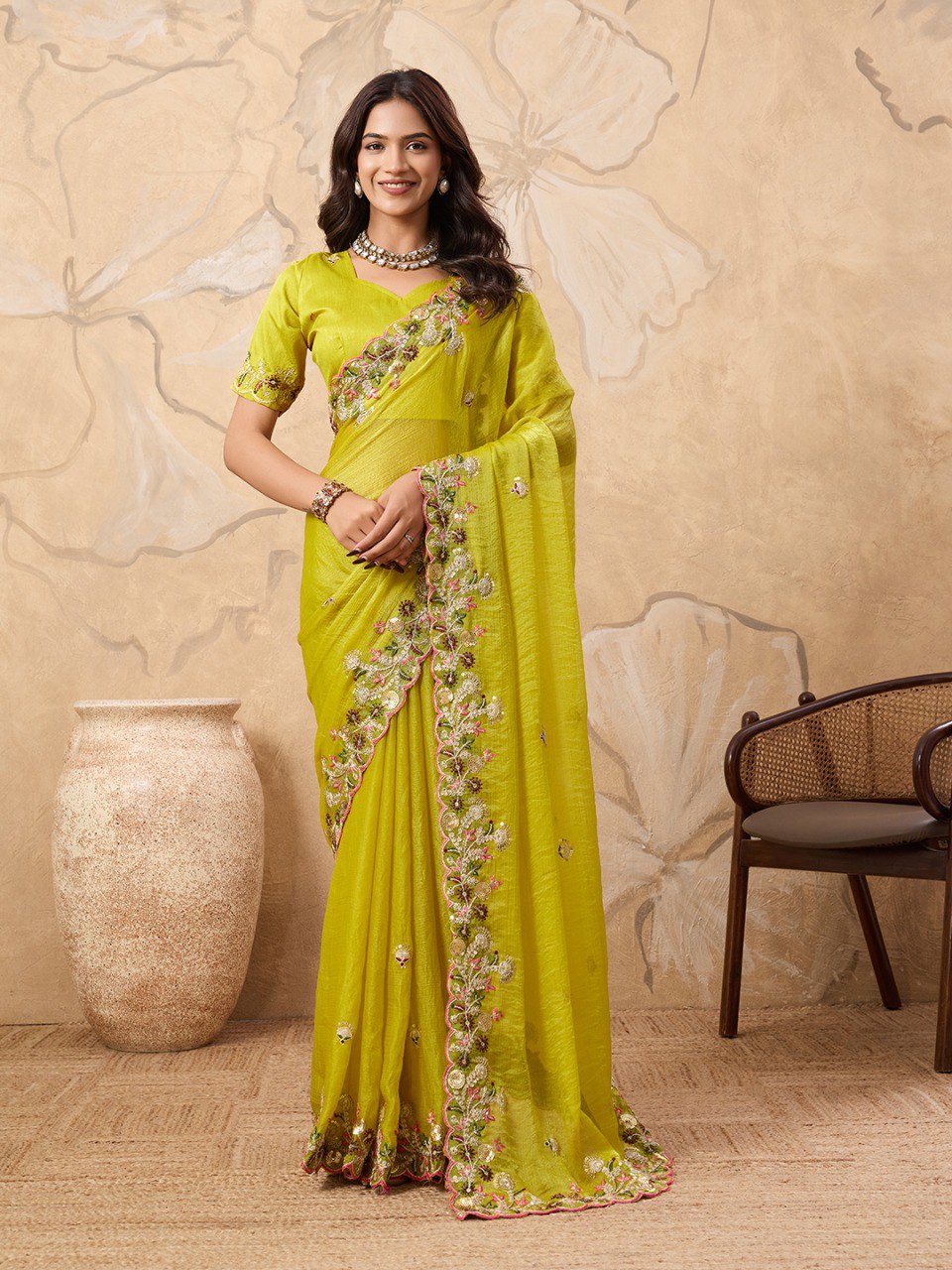 Party wear Soft Chiffon Saree