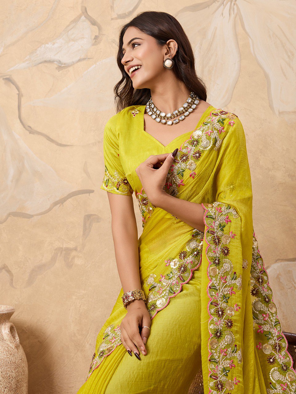 Party wear Soft Chiffon Saree