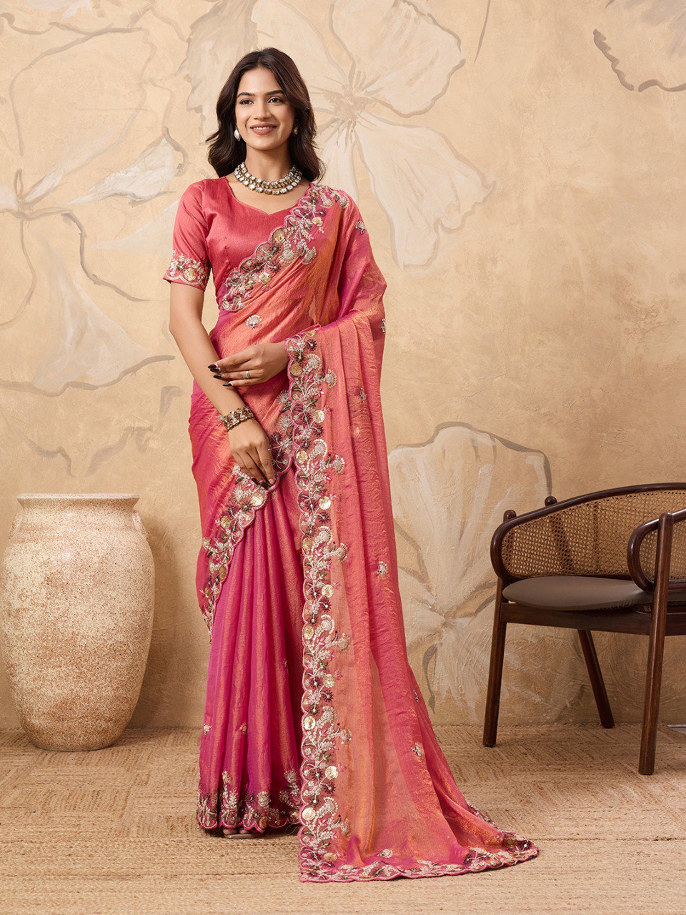 Party wear Soft Chiffon Saree