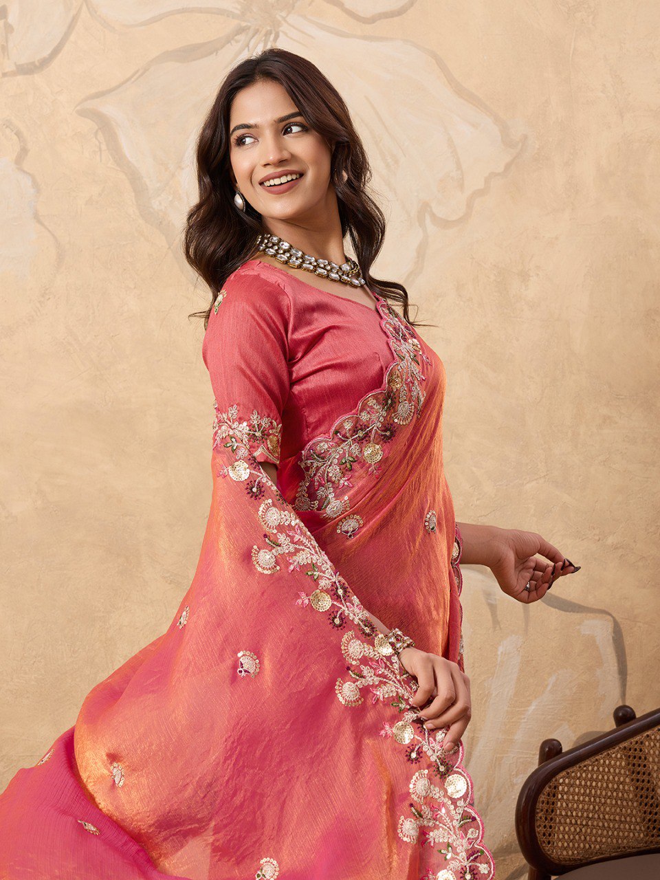 Party wear Soft Chiffon Saree