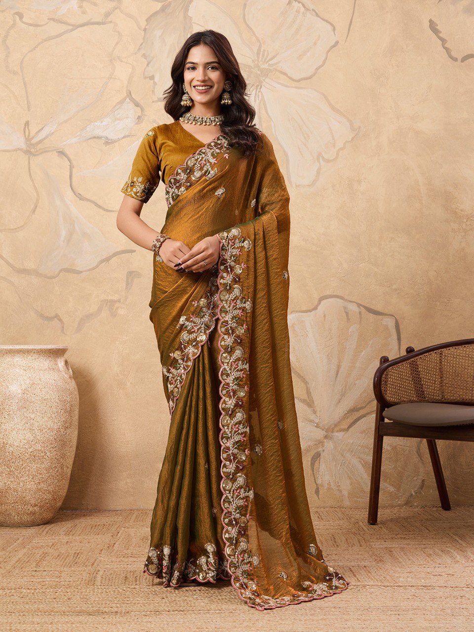 Party wear Soft Chiffon Saree