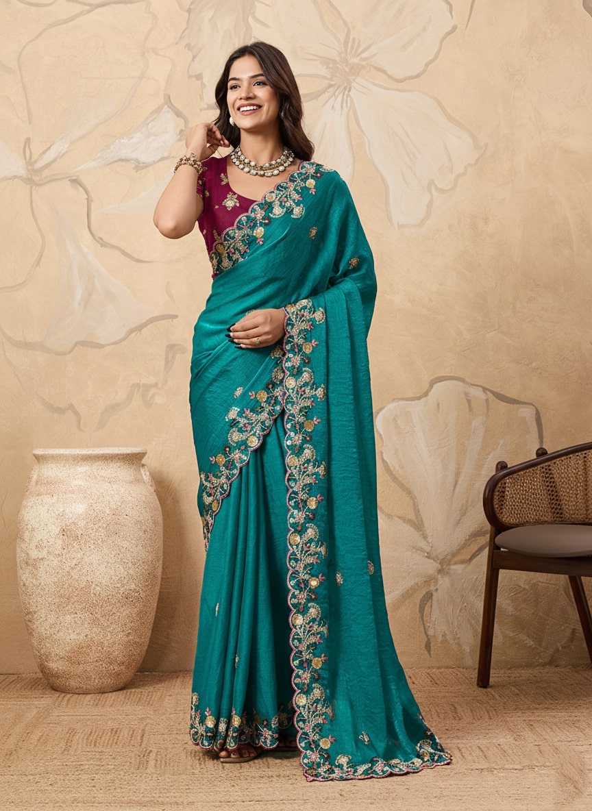 Party wear Soft Chiffon Saree