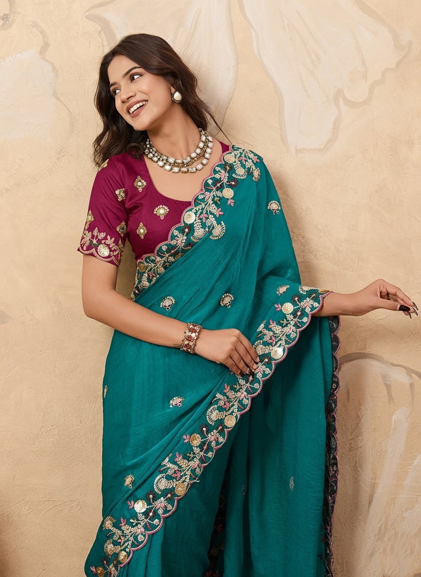 Party wear Soft Chiffon Saree