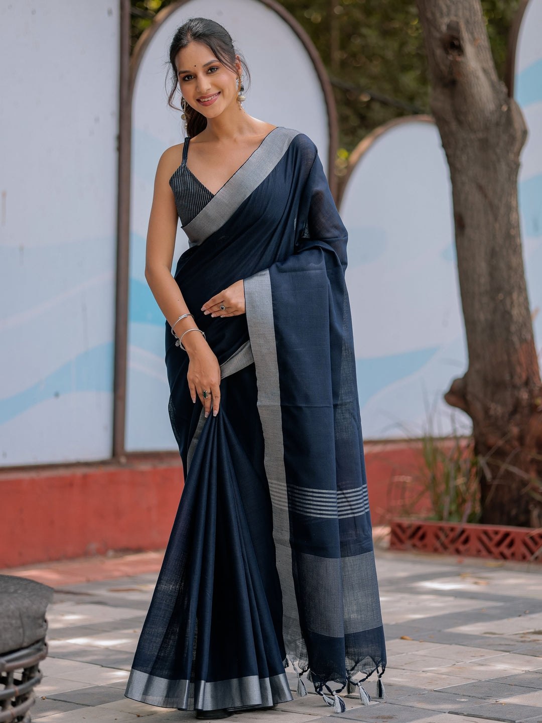 Linen Cotton Saree