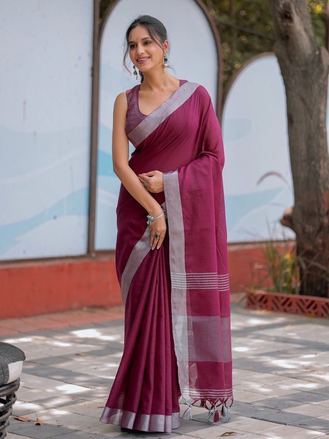 Linen Cotton Saree
