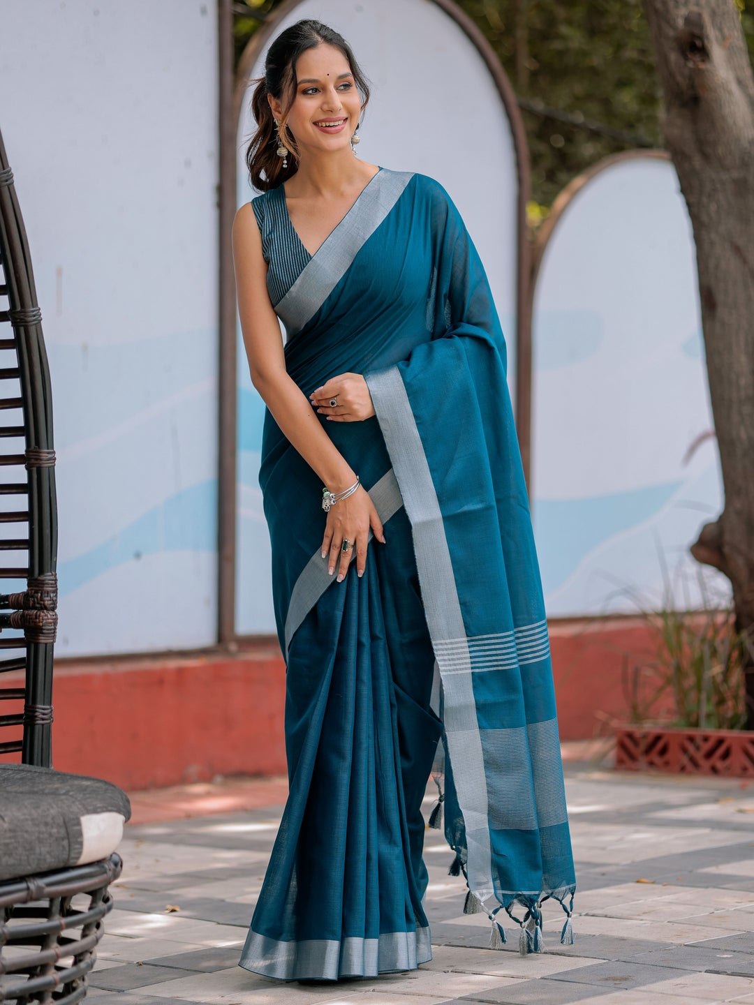 Linen Cotton Saree