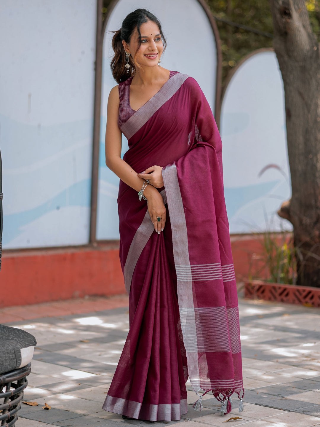 Linen Cotton Saree
