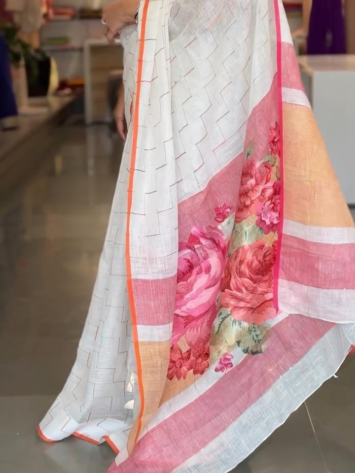 Soft Linen Saree