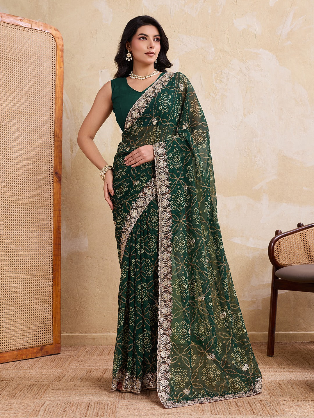 Bandhej Georgette Saree